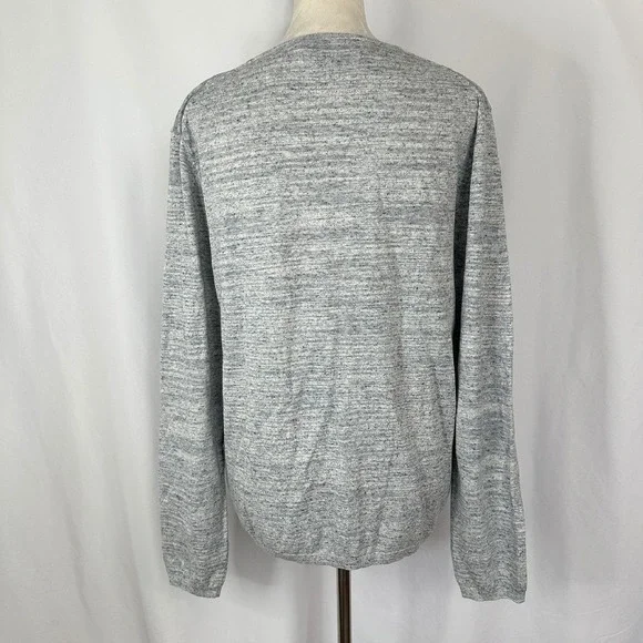French‎ Connection V-Neck Sweater Lightweight Knit Pullover Heather Gray Medium - Picture 3 of 9
